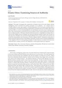 Image of Islamic Ethos: Examining Sources of Authority